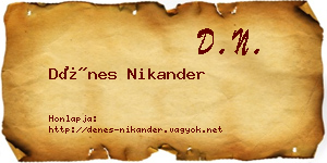 Dénes Nikander névjegykártya